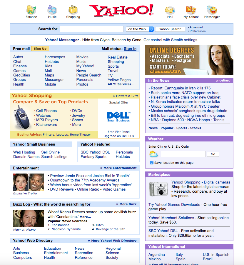 31 Years of Yahoo.com Website Design History - 20 Images - Version Museum